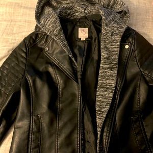 Black jacket, removable insert, not real leather